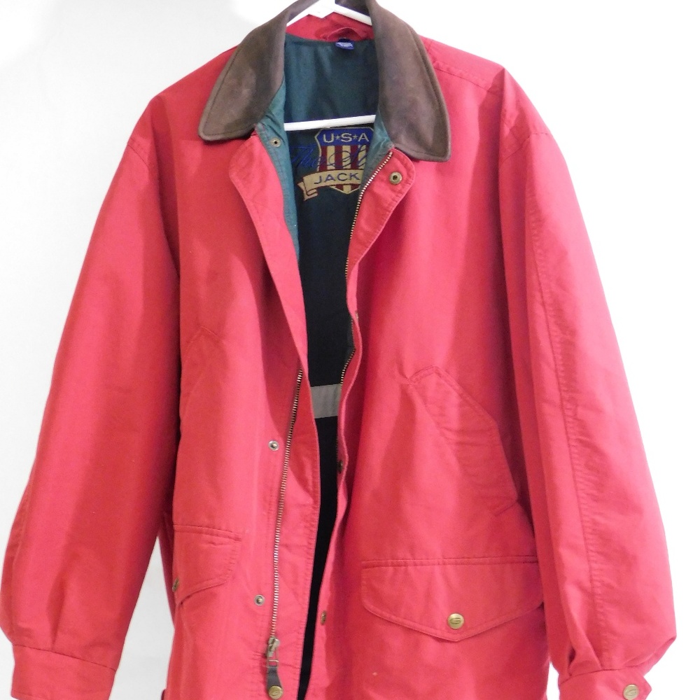 The Slugger USA Mens Jacket Red Large/XL Snap/Zip